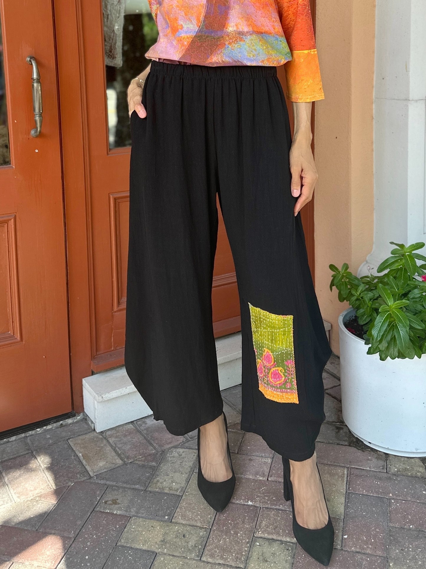 Narenee Designs- Hand-Stitched Cotton Patchwork Lantern Pants