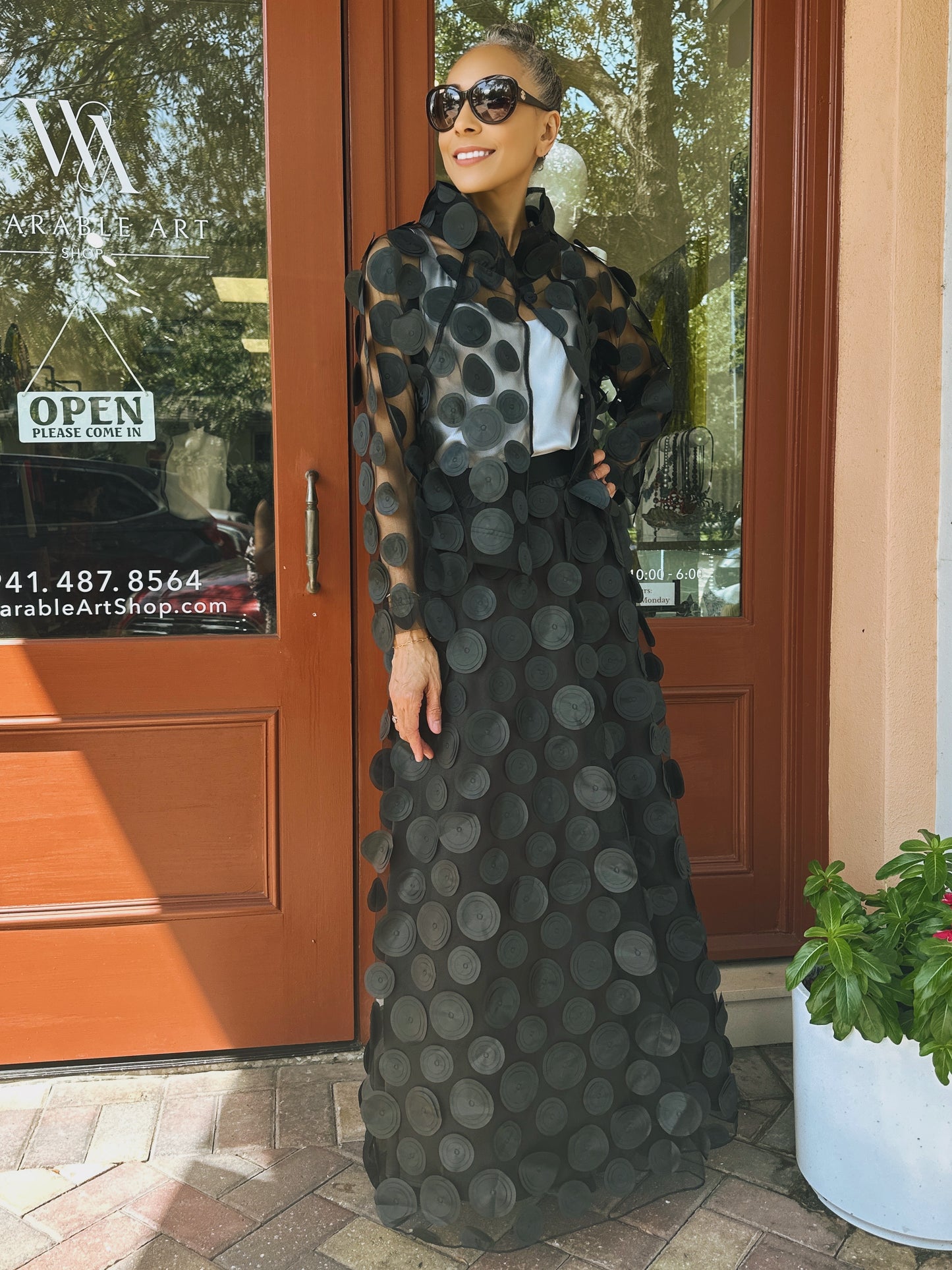 Noen- Circle Appliqué Mesh Jacket