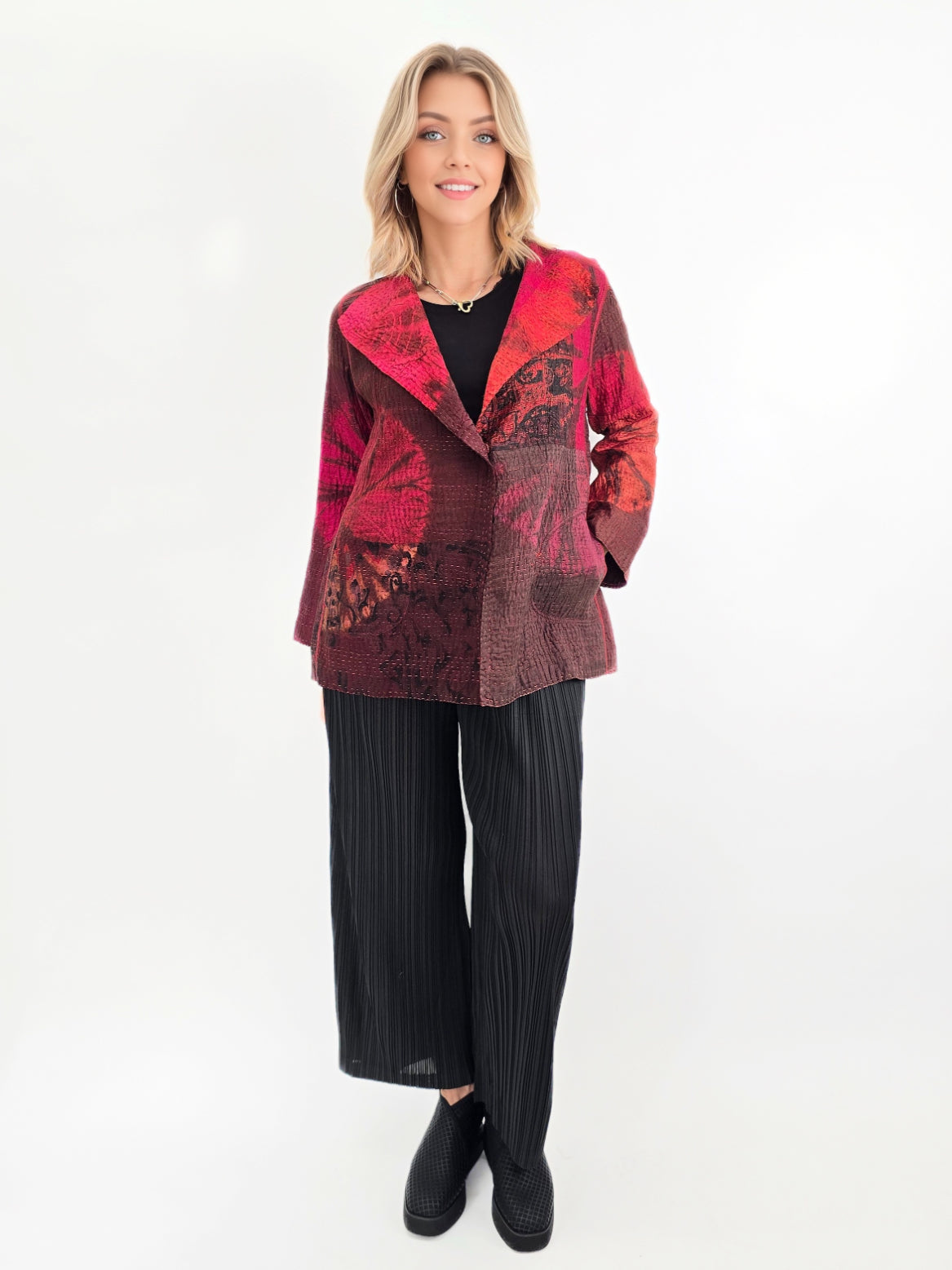 Mieko Mintz-  Tie Dye Circle Shibori Kantha Short Jacket