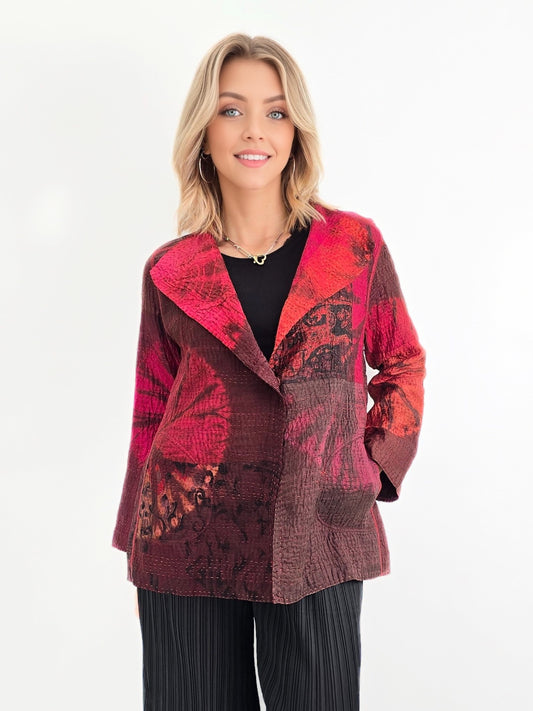 Mieko Mintz-  Tie Dye Circle Shibori Kantha Short Jacket