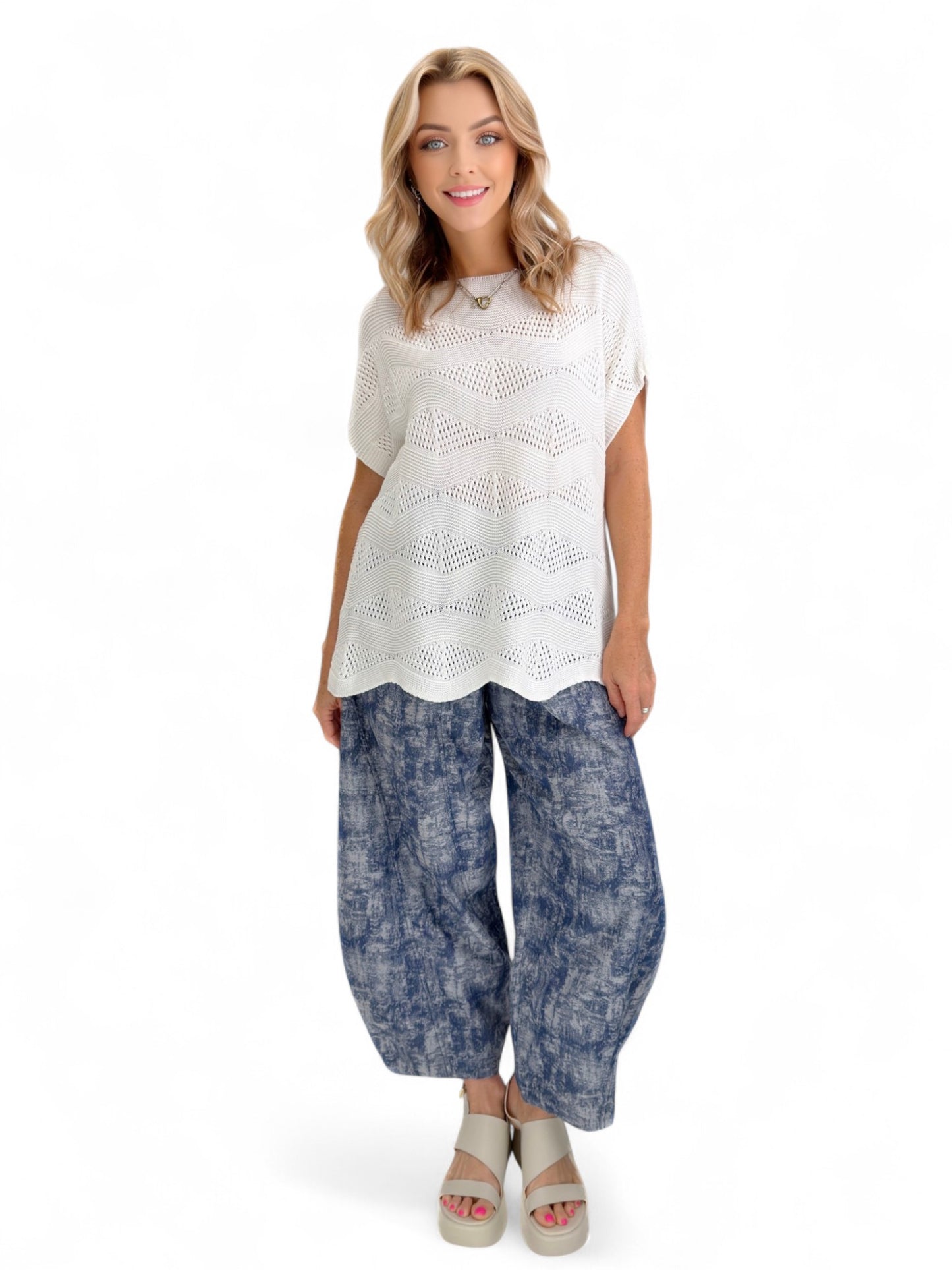 Dress to Kill- Puzzle Pant/ Blue Abstract