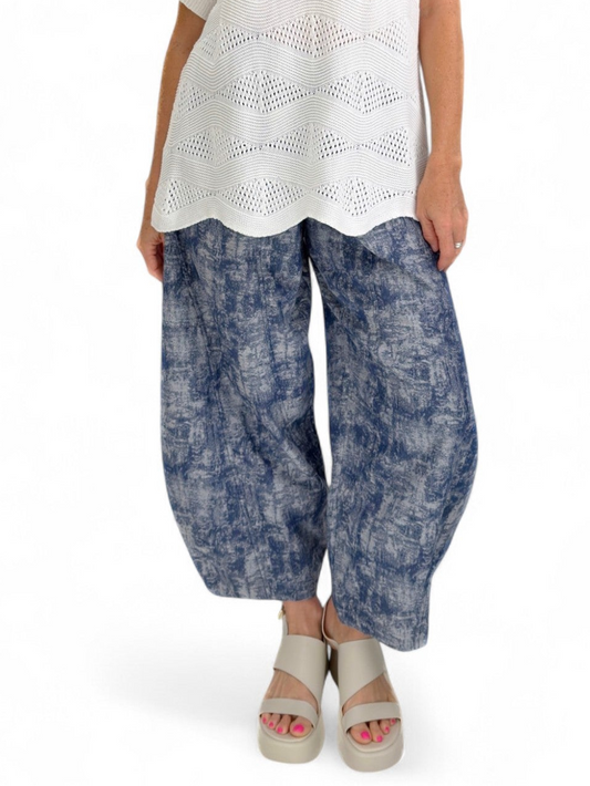 Dress to Kill- Puzzle Pant/ Blue Abstract