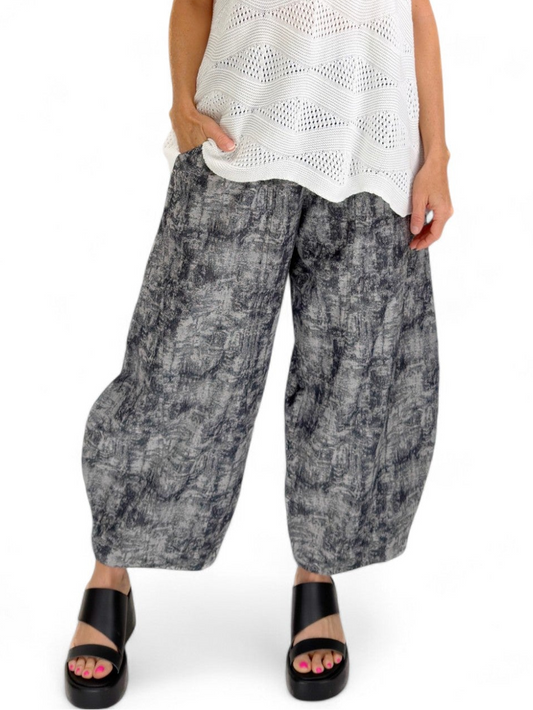 Dress to Kill- Puzzle Pant/ Charcoal Abstract
