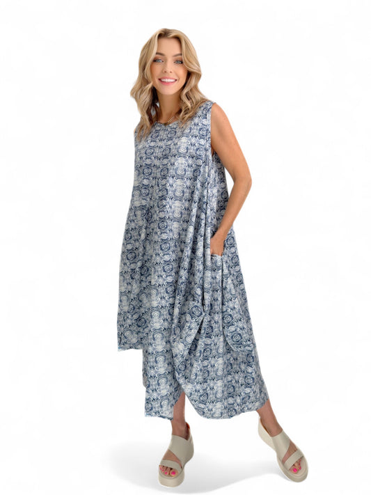 Dress to Kill- Glamour Dress/ Blue Floral