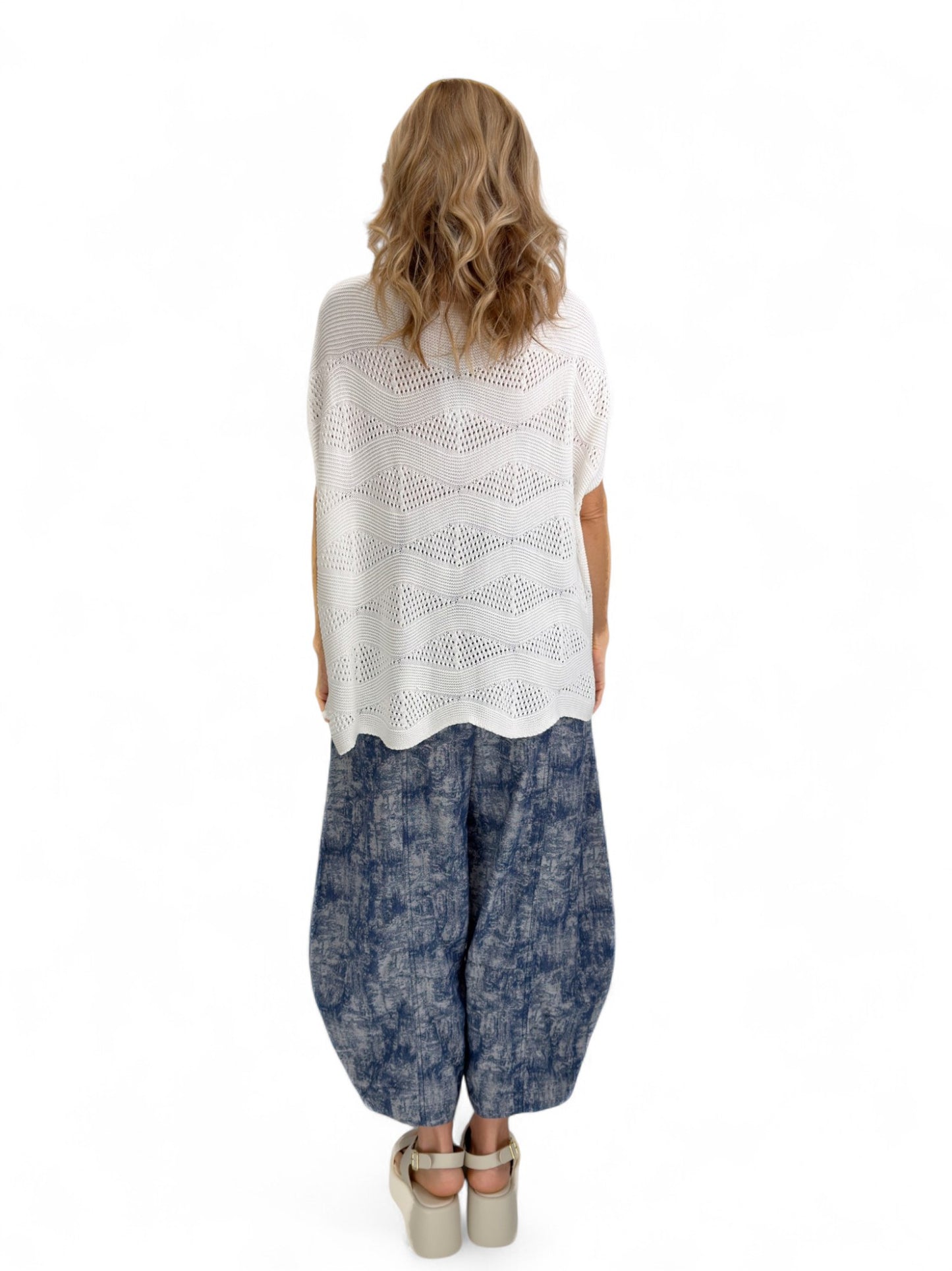 Dress to Kill- Puzzle Pant/ Blue Abstract
