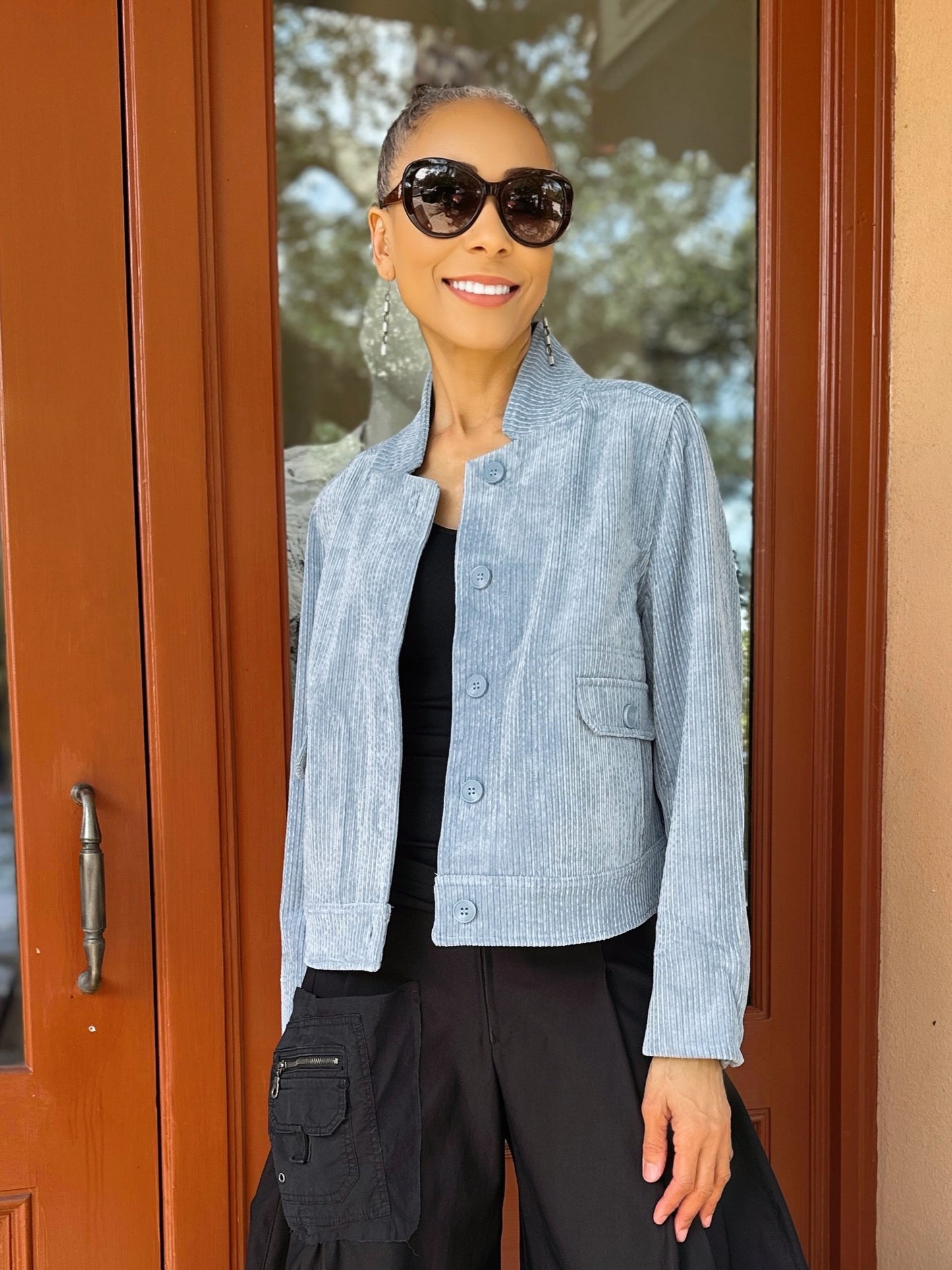 Noen- Powder Blue Corduroy Jacket