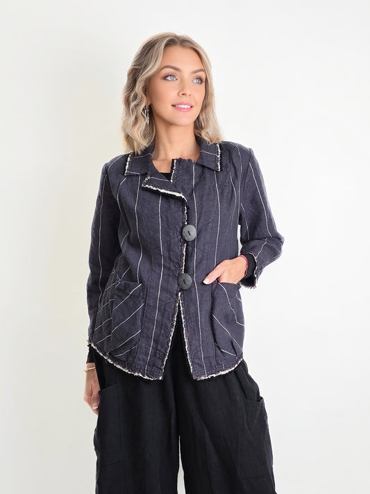 Mara Gibbucci- Stripe Linen Jacket