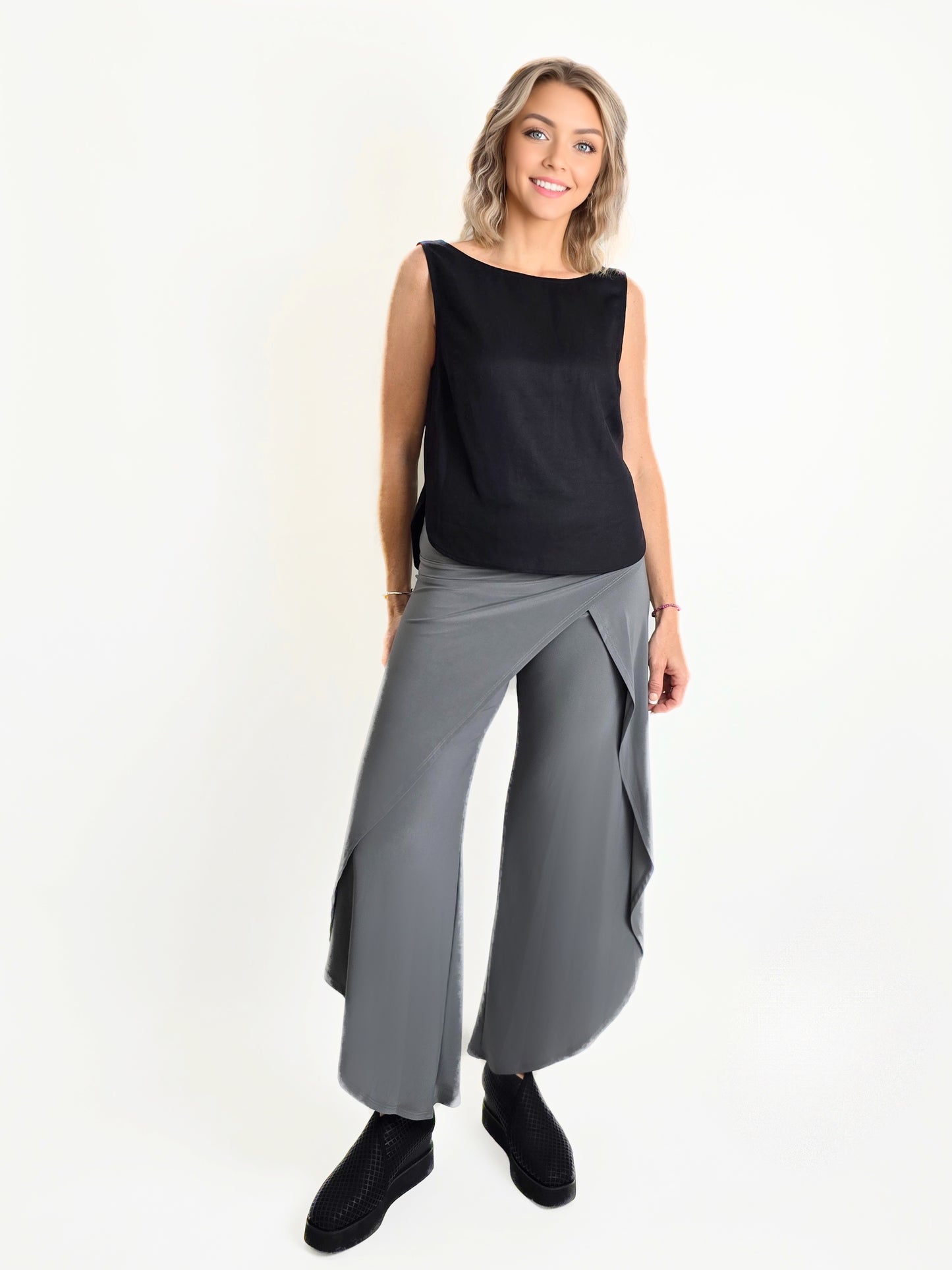 Focus by JJ - Asymmetrical Hem Wrapped Pant