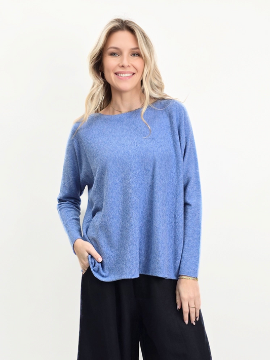 TINA Stephens Italy/Tees By Tina - Laurin Seriously Soft Jewel Neck Sweater