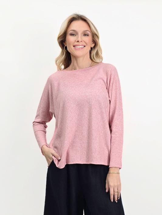 TINA Stephens Italy/Tees By Tina - Laurin Seriously Soft Jewel Neck Sweater