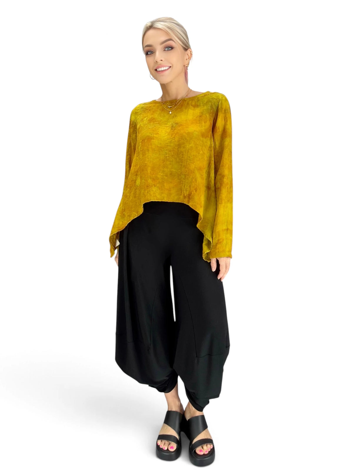Narenee Designs – Golden Harvest Asymmetrical Top