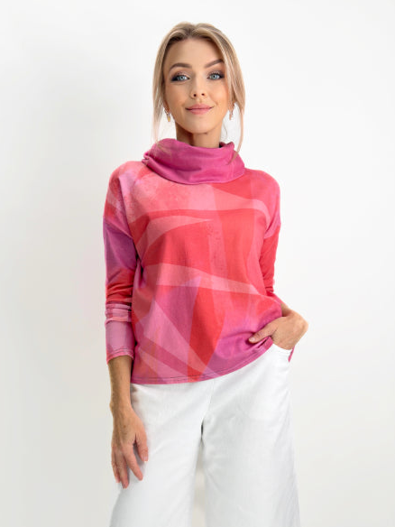 Andrea Geer-  Cropped Long Sleeve Top with Scarf