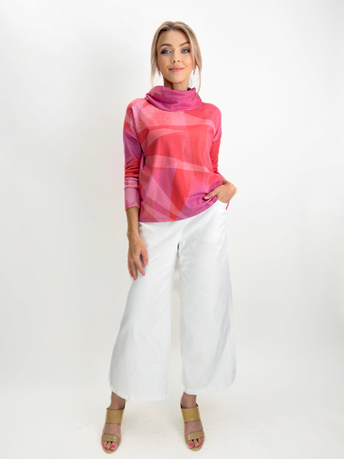 Andrea Geer-  Cropped Long Sleeve Top with Scarf