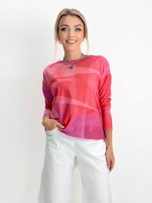 Andrea Geer-  Cropped Long Sleeve Top with Scarf