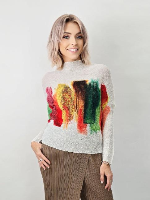 Mia Collection- Painting Color Block Top