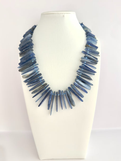 Ellen Ellis Jewelry- Blue Kyanite Spike Necklace