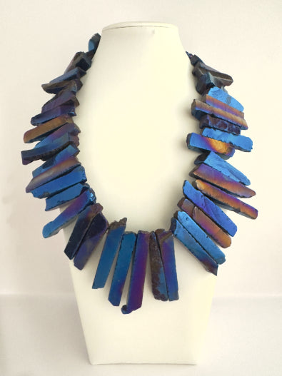 Ellen Ellis Jewelry- Iridescent Quartz Statement Necklace