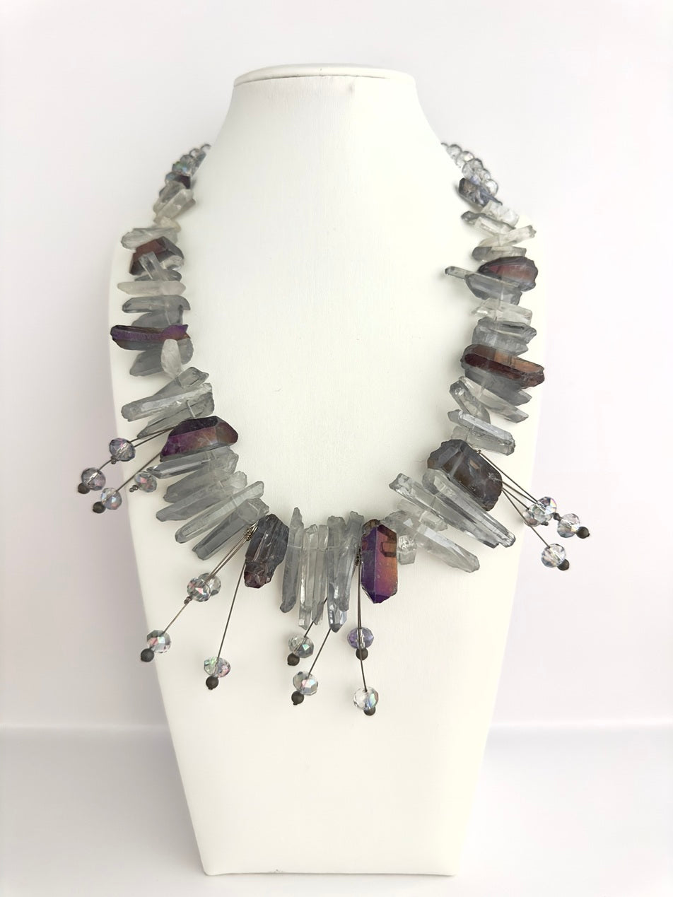 Ellen Ellis Jewelry- Quartz & Crystal Spray Necklace