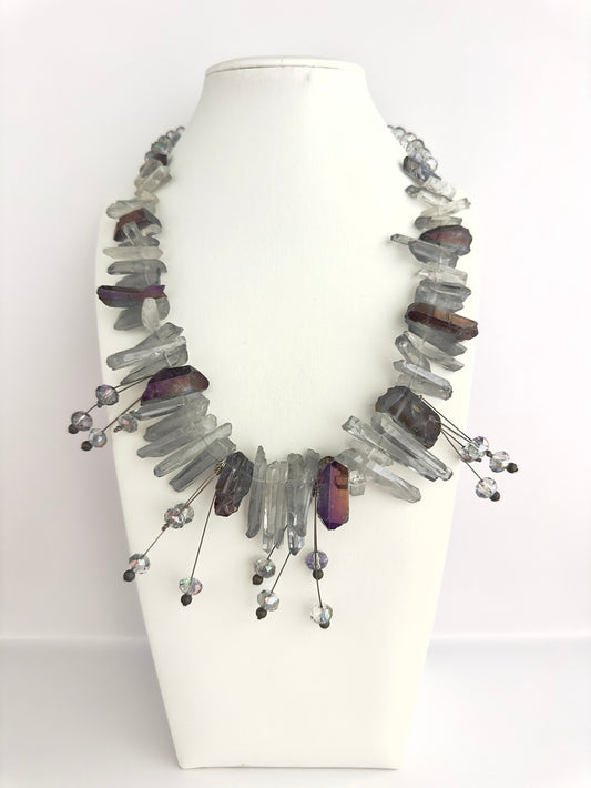 Ellen Ellis Jewelry- Quartz & Crystal Spray Necklace