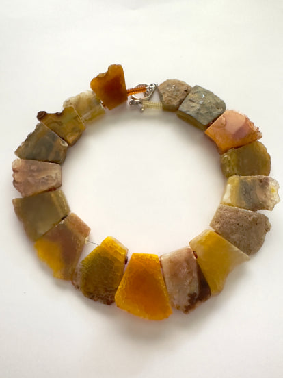 Ellen Ellis Jewelry- Golden Agate Statement Necklace