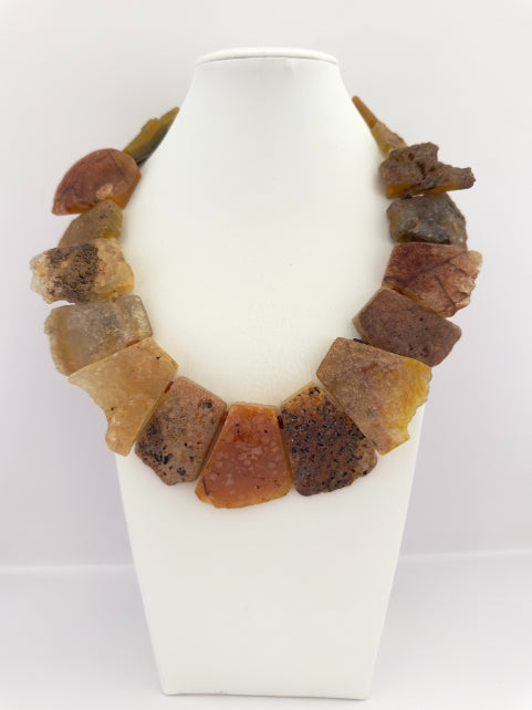 Ellen Ellis Jewelry- Golden Agate Statement Necklace