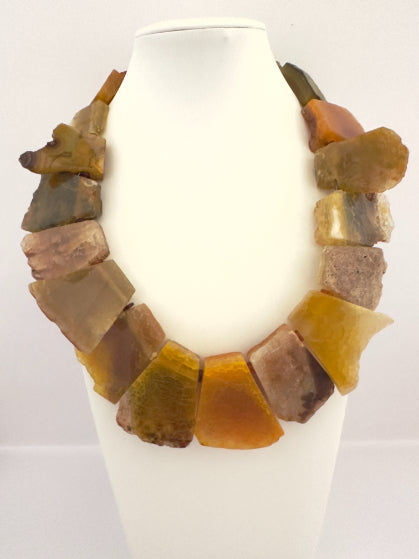 Ellen Ellis Jewelry- Golden Agate Statement Necklace