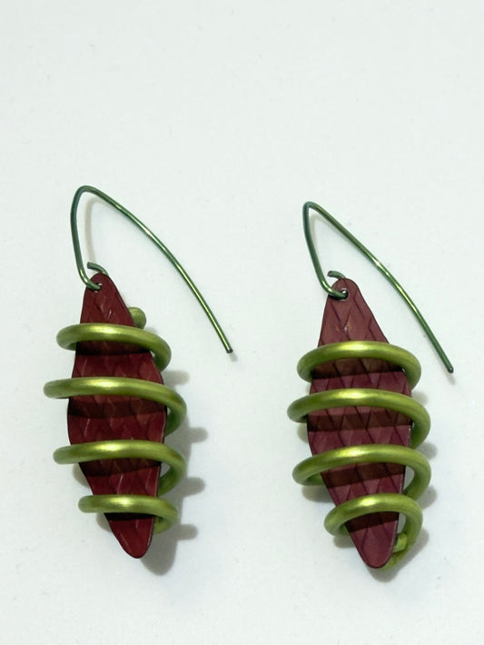 Q3 Art Inc. - Pod Earrings/ Lime/Red