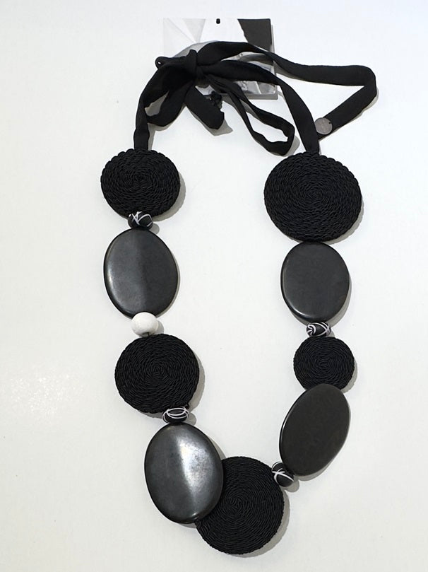 Maria Calderara-  Black Disks Necklace