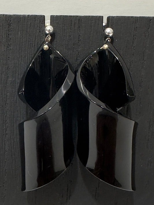 Laurent Guillot-Black Lucite Earrings