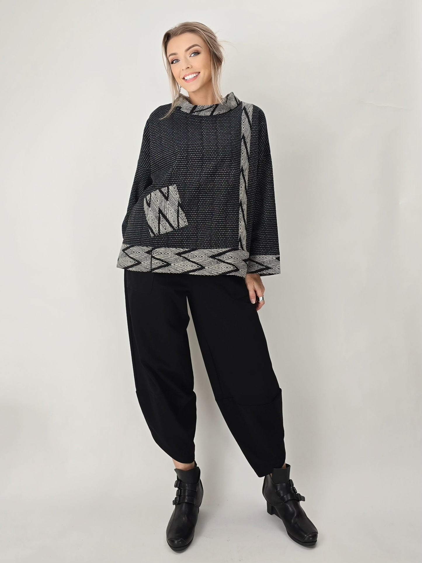 Raksa- Oversized Cotton Patchwork Blouse