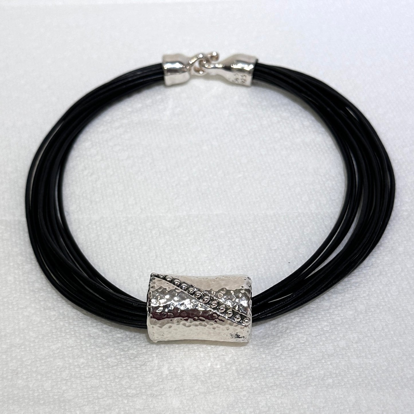 Simon Sebbag Designs- Black Leather with Sterling Silver Bead