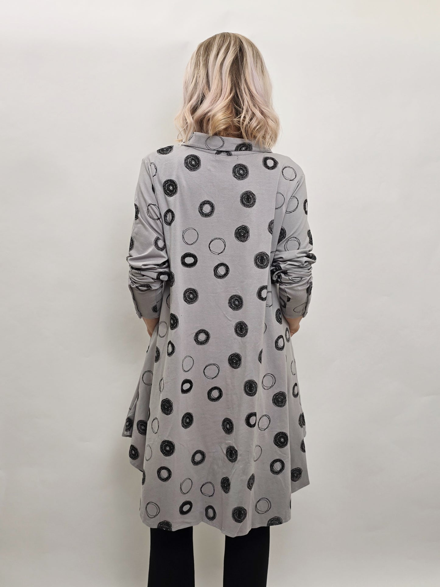 Tulip Clothing - Lauryn in Gray Crazy Circles