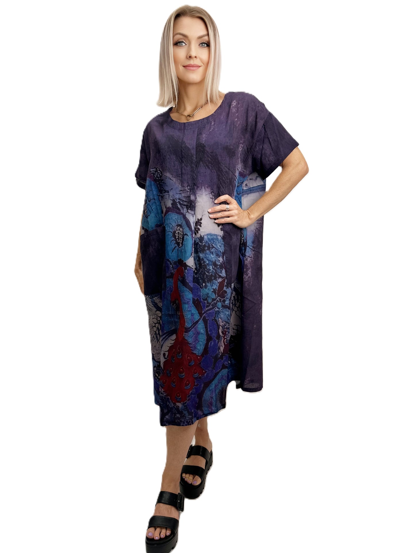 BELLA BLUE - Purple Multi  Colors Dress