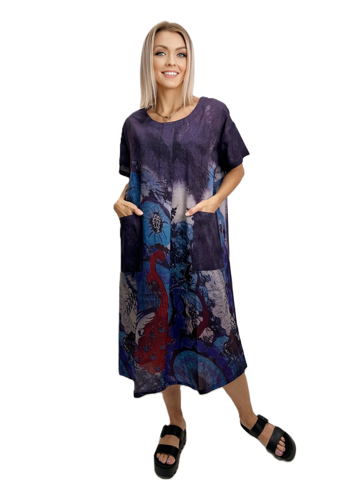 BELLA BLUE - Purple Multi  Colors Dress