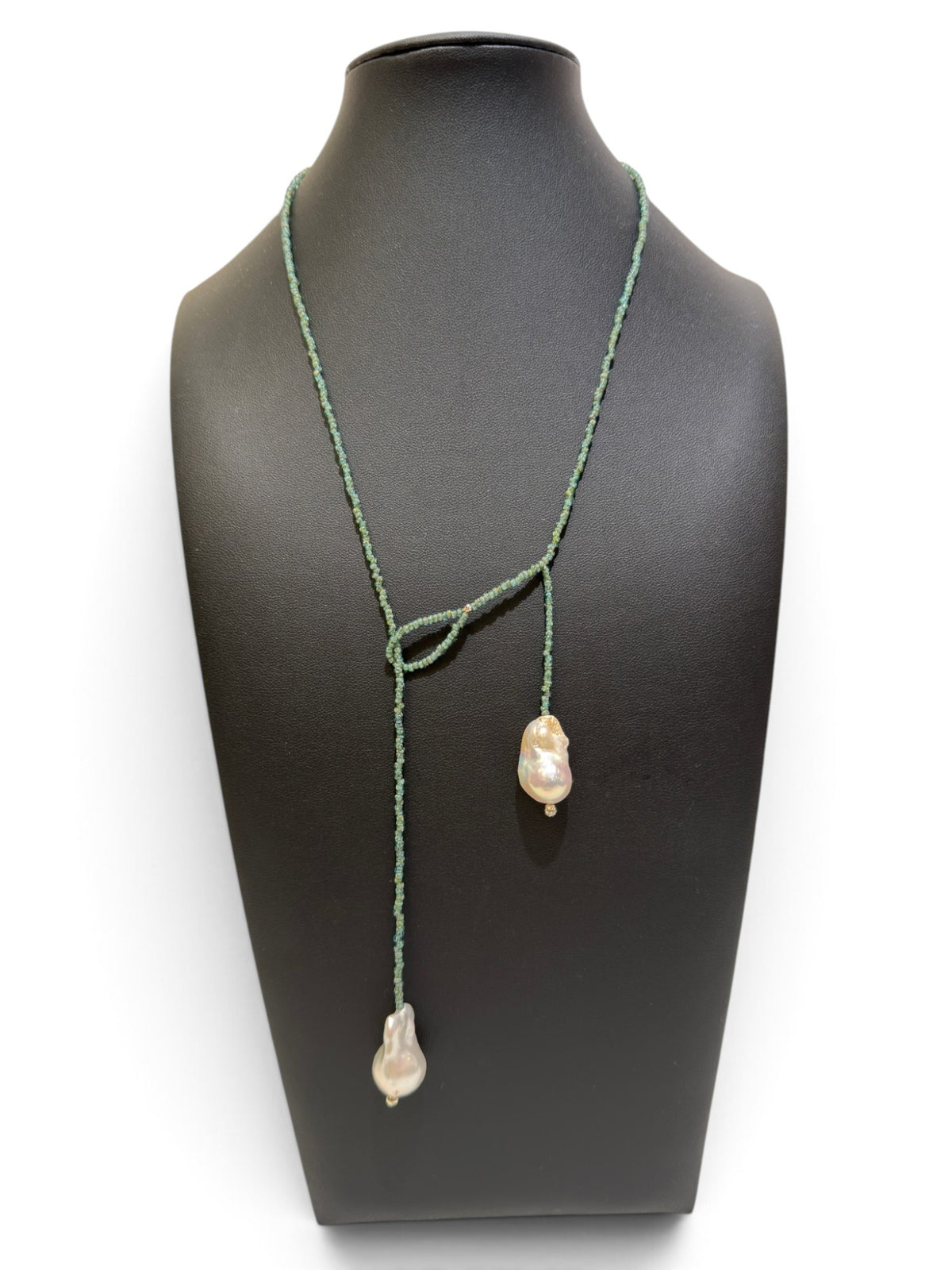 Narenee Designs- Seafoam Pearl Lariat Necklace