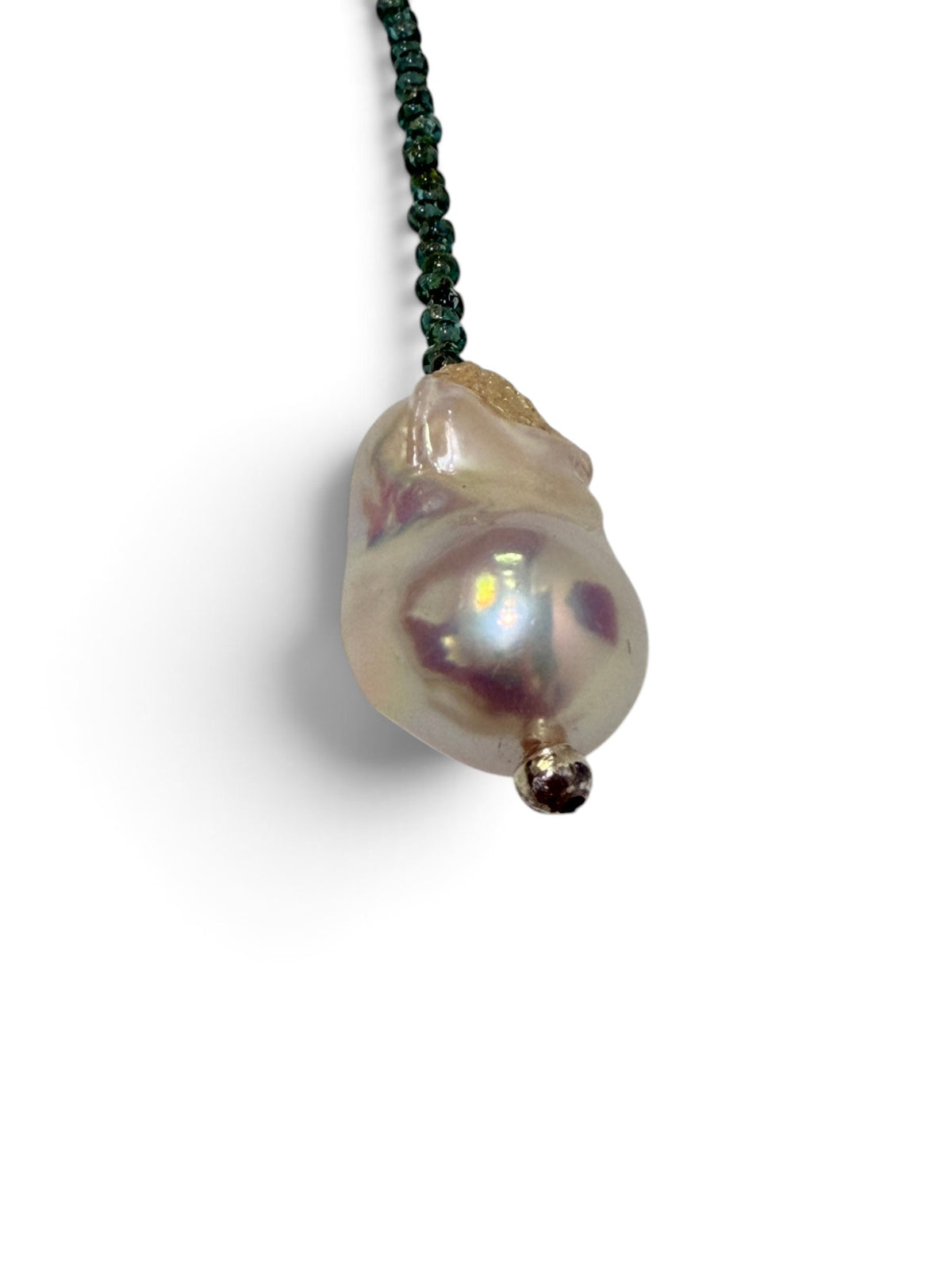 Narenee Designs- Seafoam Pearl Lariat Necklace