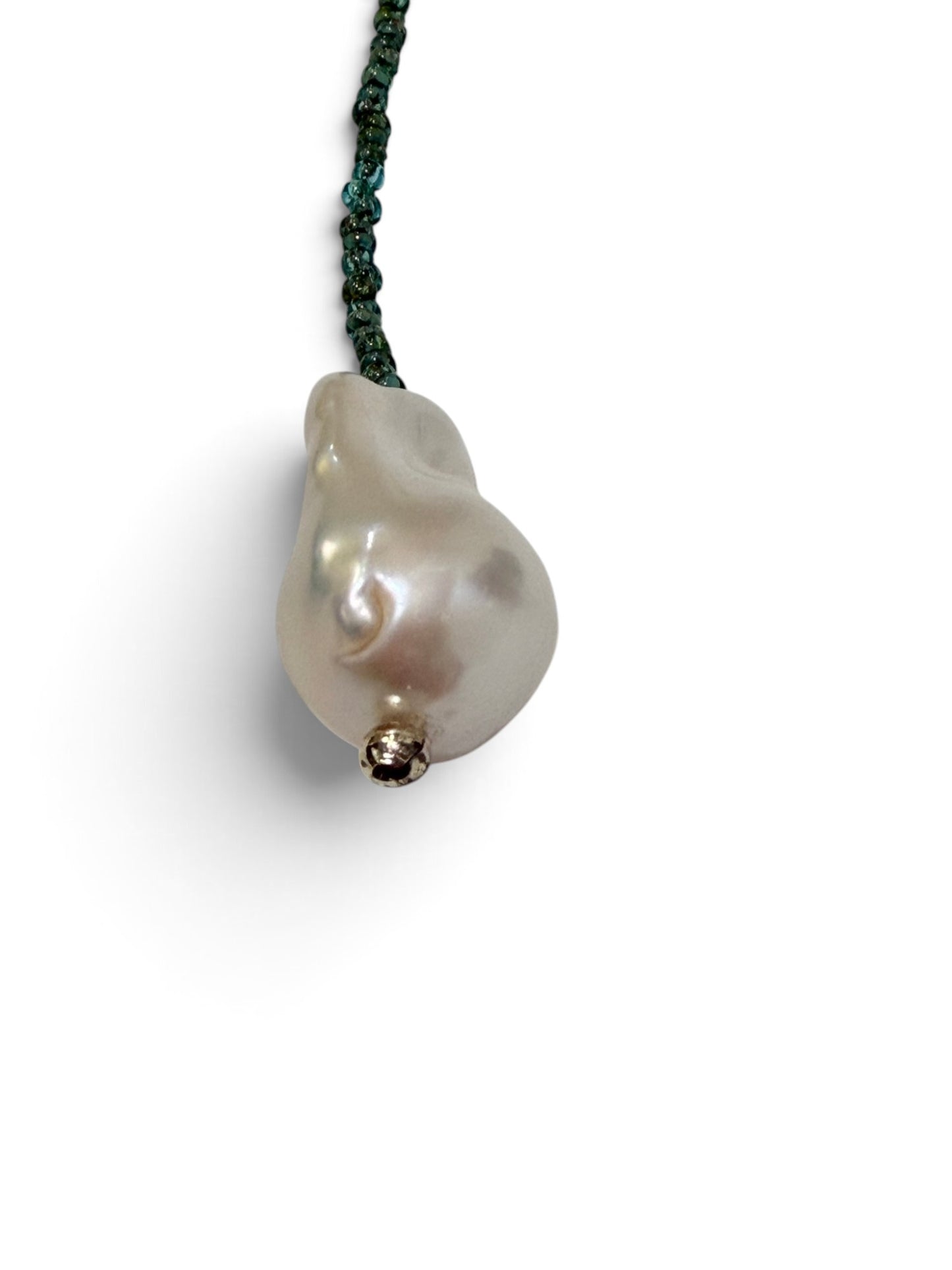 Narenee Designs- Seafoam Pearl Lariat Necklace