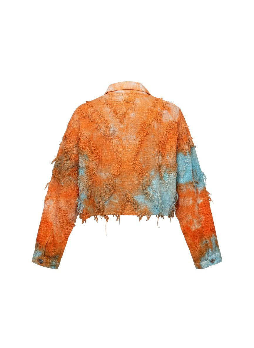 Narenee Designs- Sunset Ice-Dyed Cropped Shirt/Jacket