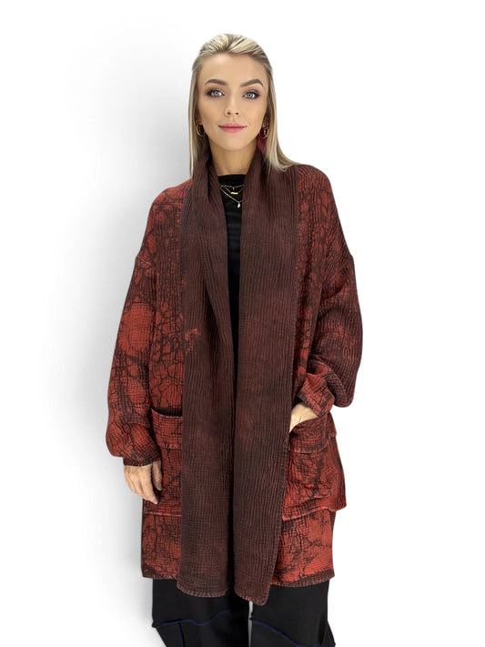 Mieko MIntz-  Mud Dye Ripple Kantha Shawl Coat