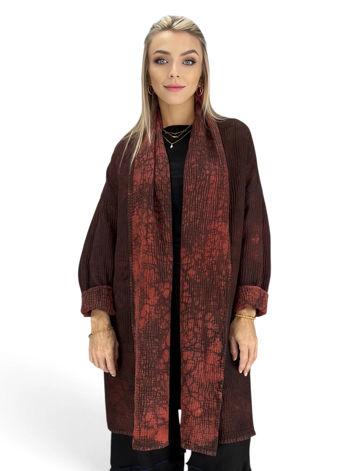 Mieko MIntz-  Mud Dye Ripple Kantha Shawl Coat