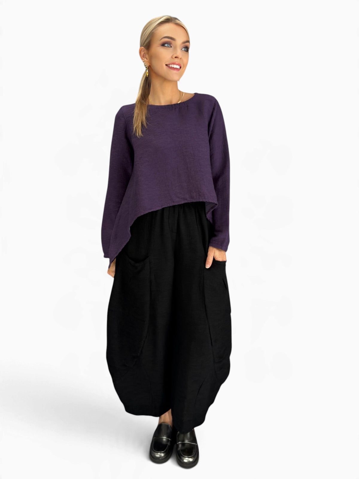 Eleven Stitch- Topper/ Eggplant