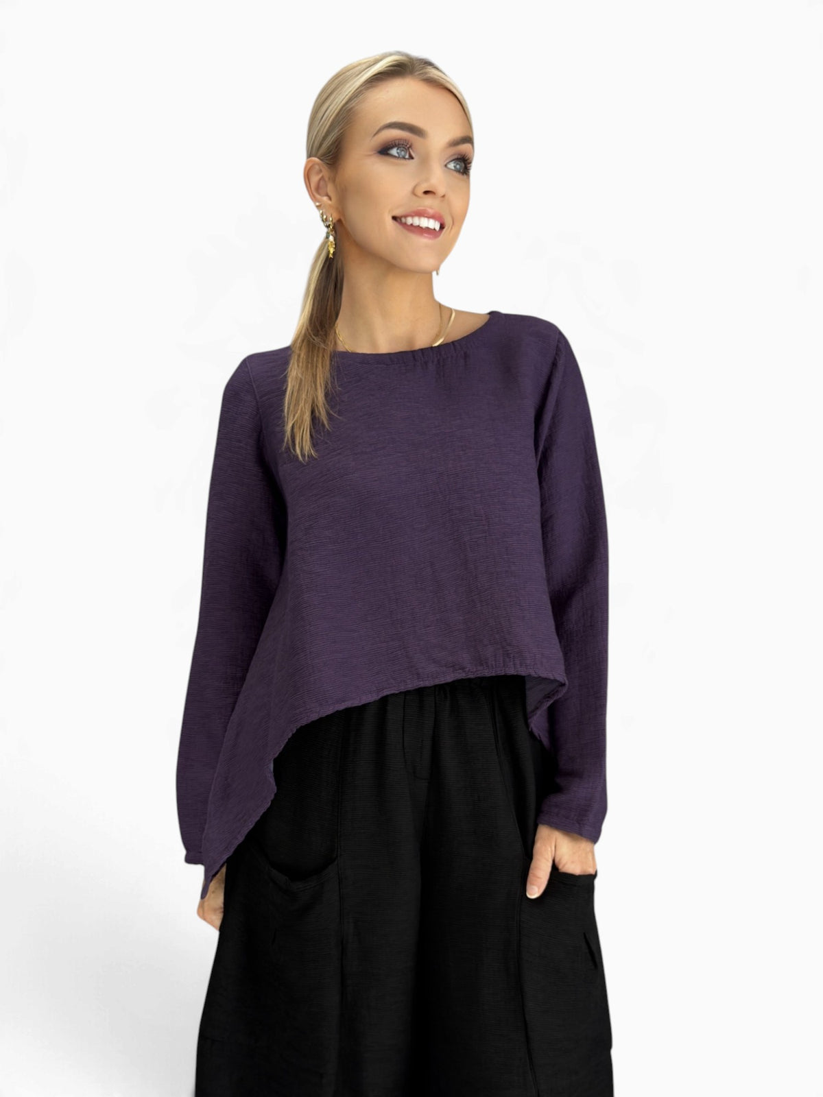 Eleven Stitch- Topper/ Eggplant