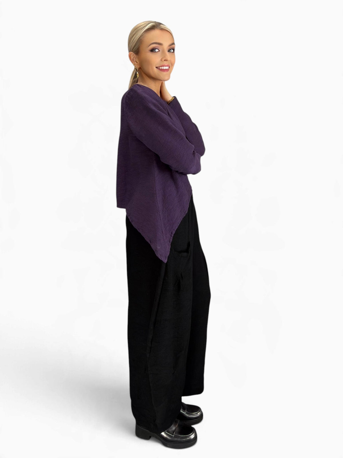 Eleven Stitch- Topper/ Eggplant