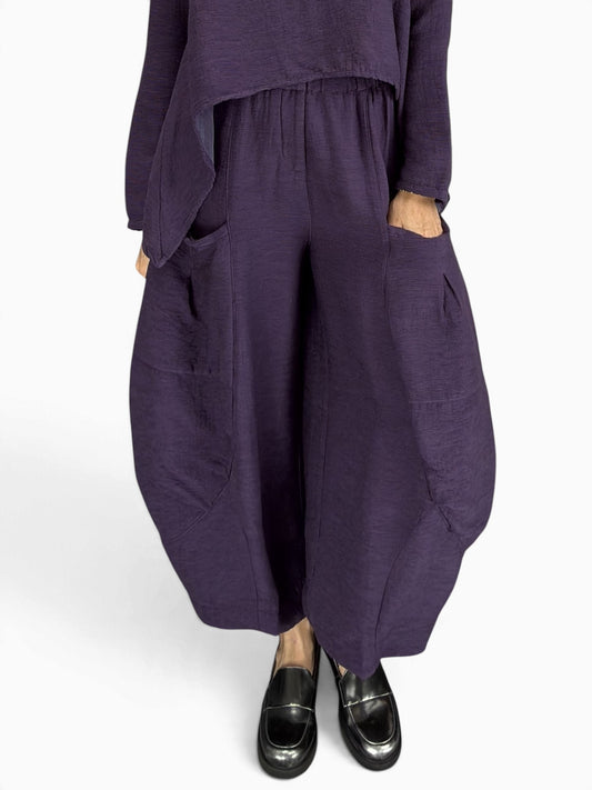 Eleven Stitch- Double Pockets Pant/ Eggplant