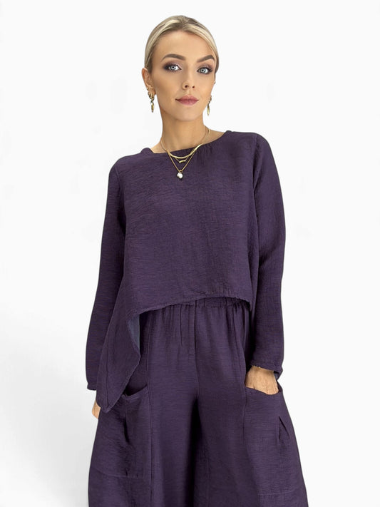 Eleven Stitch- Topper/ Eggplant