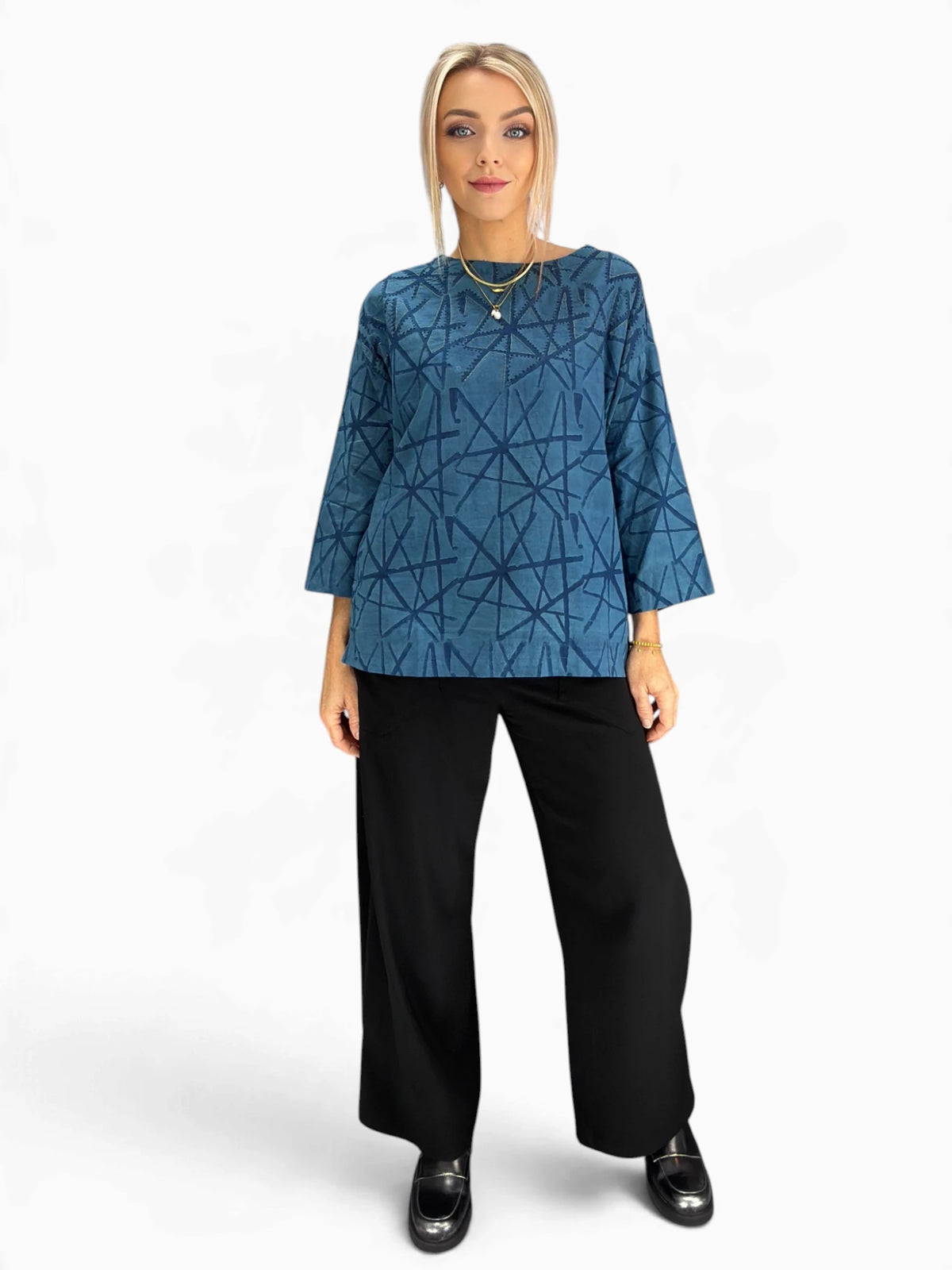 Handwork of India - Tikona Natural Dye Popover Top