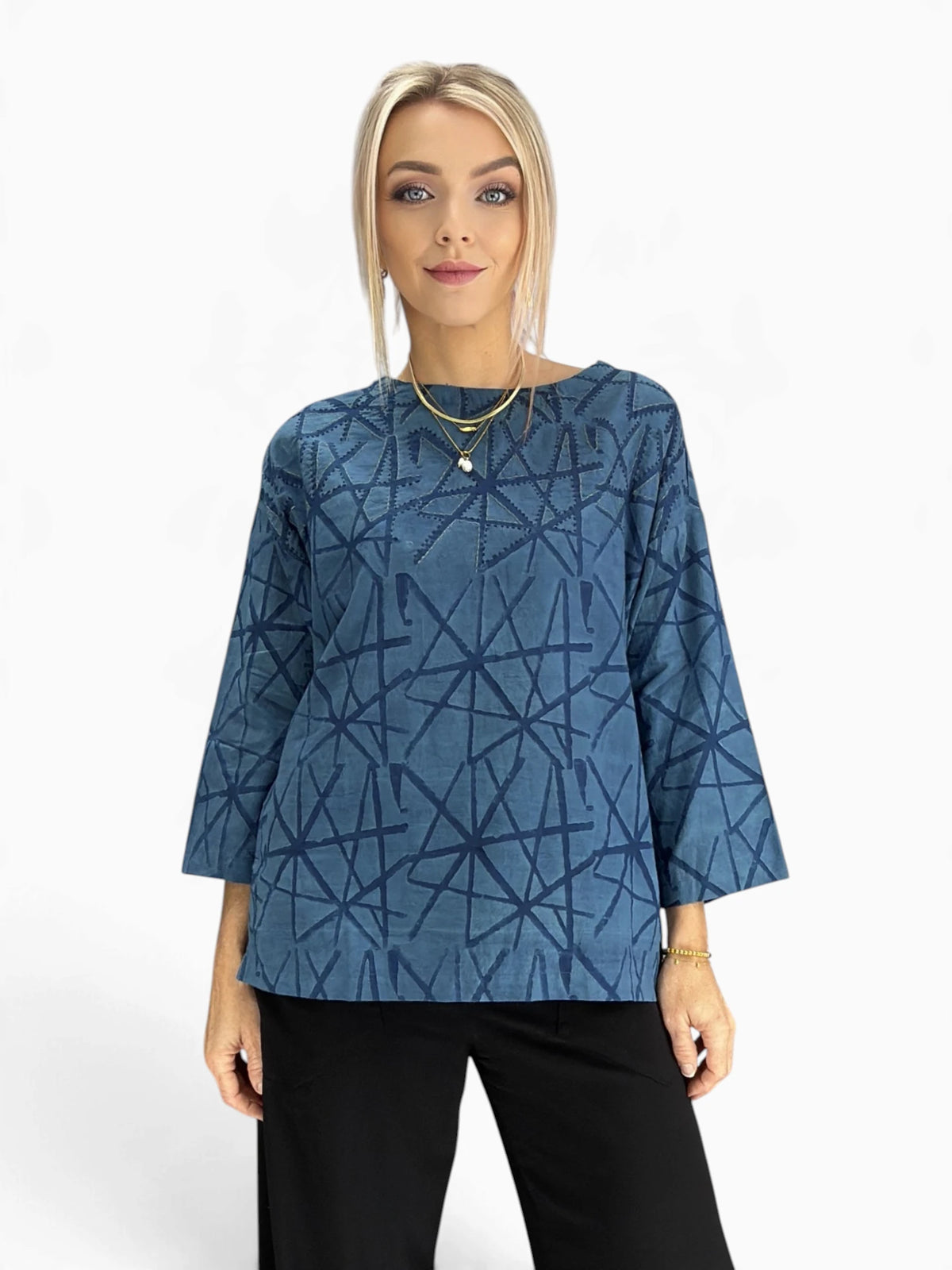 Handwork of India - Tikona Natural Dye Popover Top
