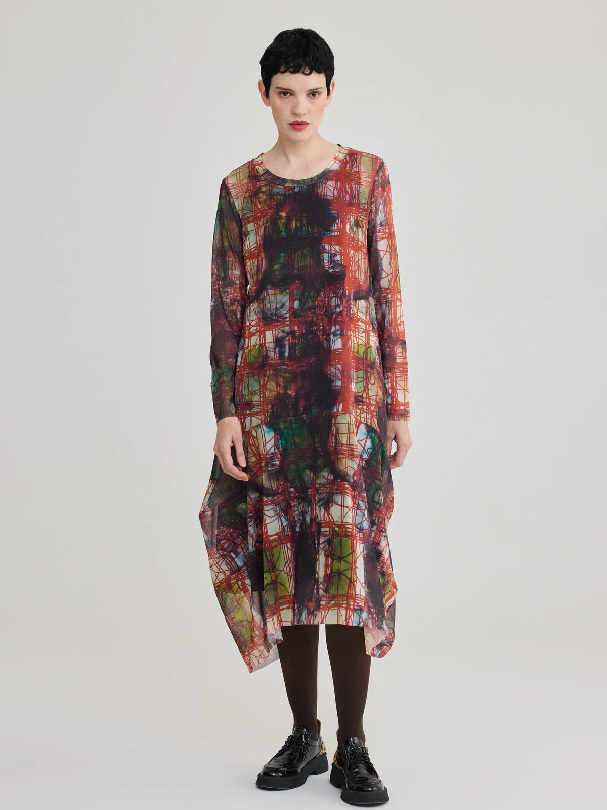 LUUKAA- AURORE Print Mesh Dress