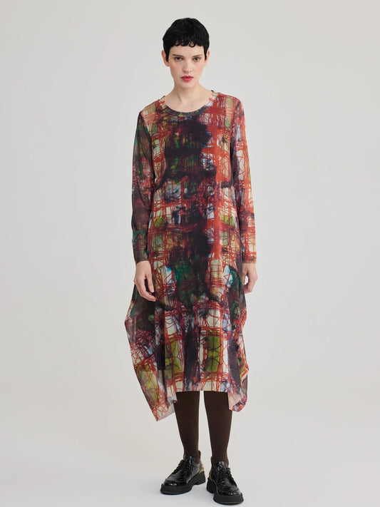 LUUKAA- AURORE Print Mesh Dress