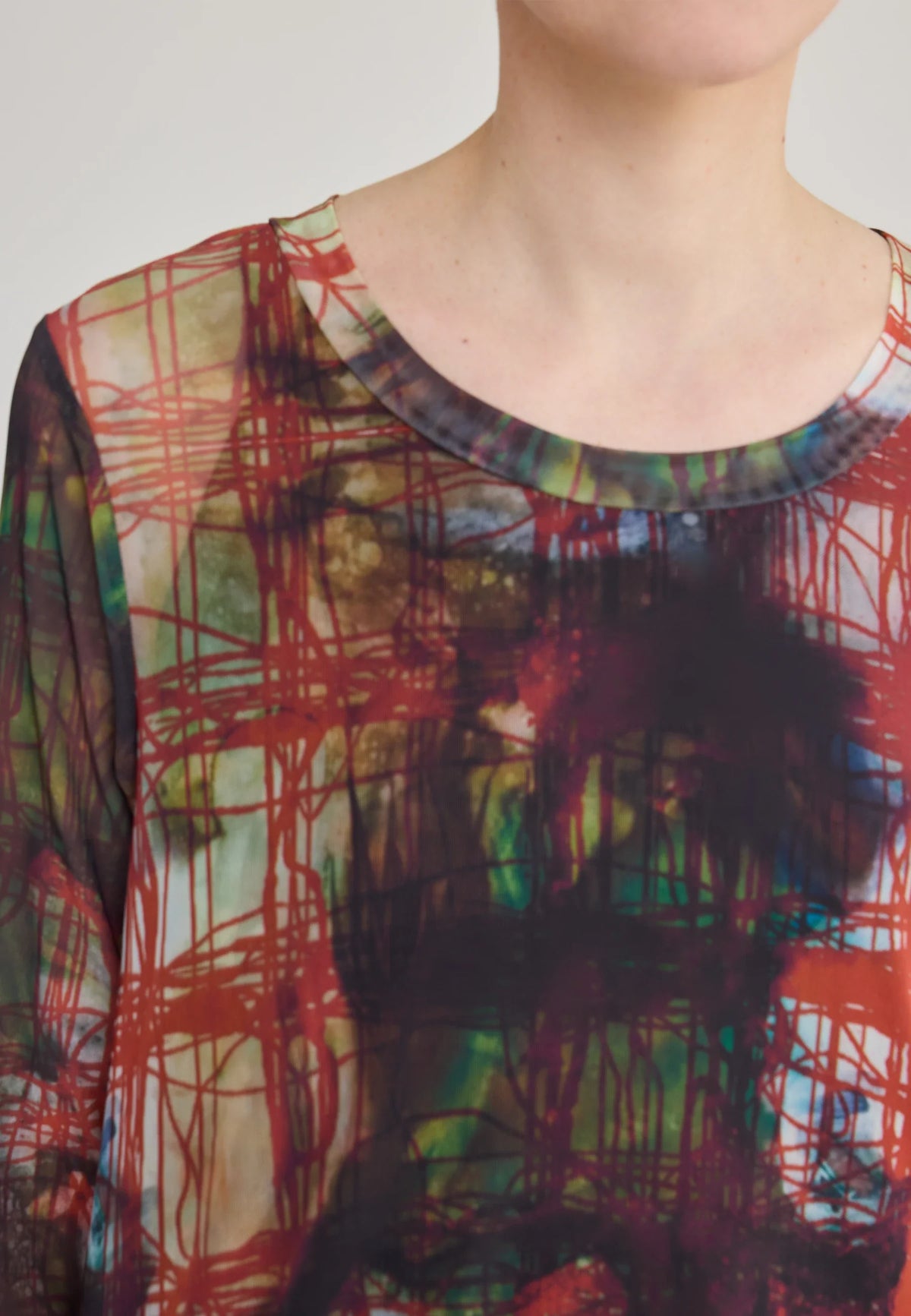 LUUKAA- AURORE Print Mesh Dress